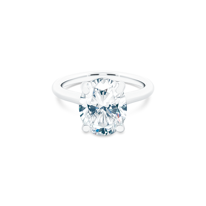Precision Set Oval Solitaire Diamond Engagement Ring — photo 1 of 2