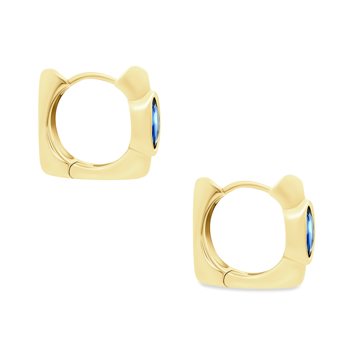 18k Yellow Gold Sapphire Huggys — photo 3 of 3