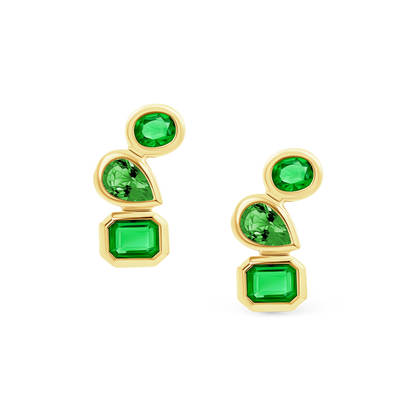 1.57ct 18k Yellow Gold Emerald Fashion Studs — photo 1 of 2