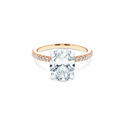Precision Set Oval Diamond Pave Engagement Ring — photo 1 of 3