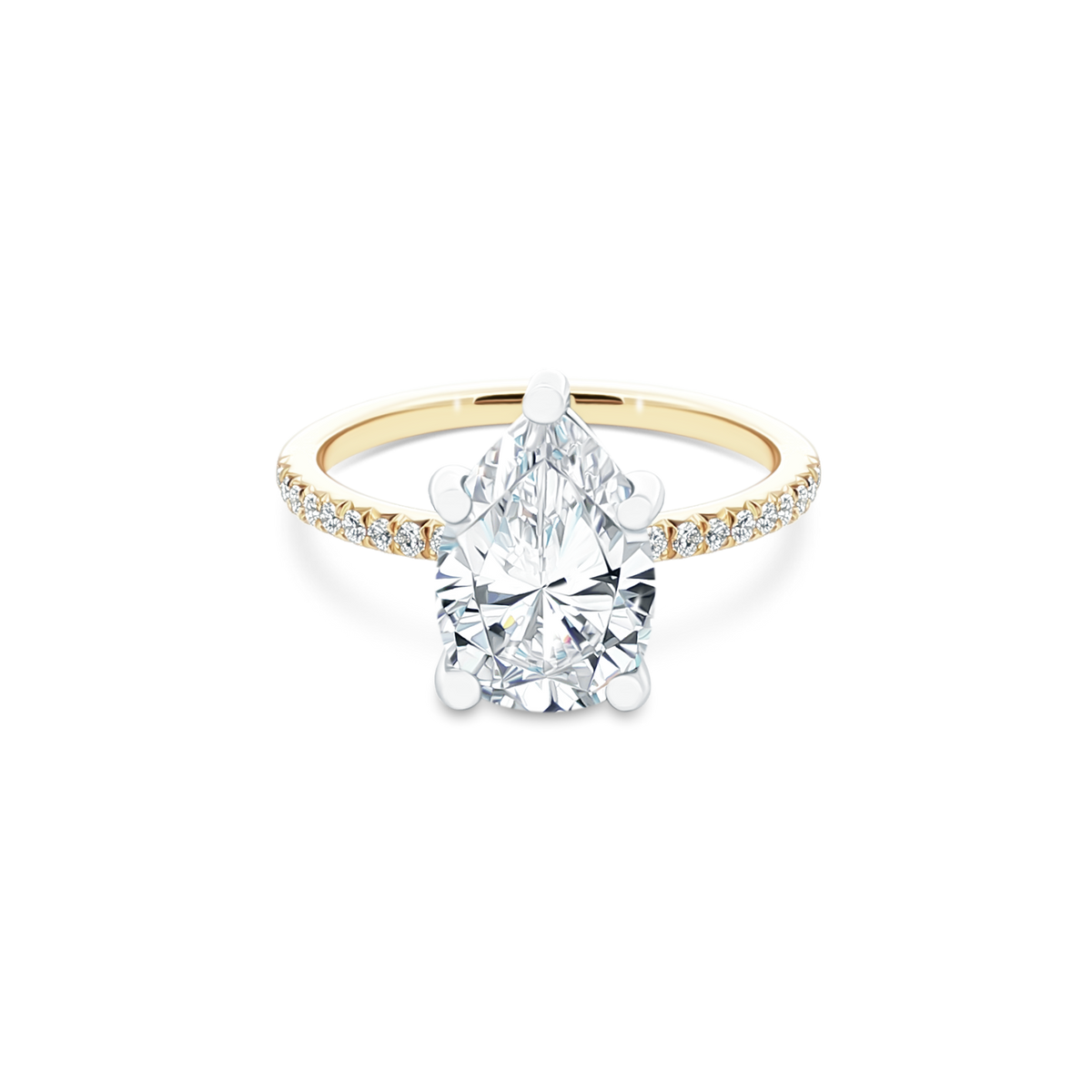 Precision Set Pear Diamond Pave Engagement Ring — photo 1 of 3