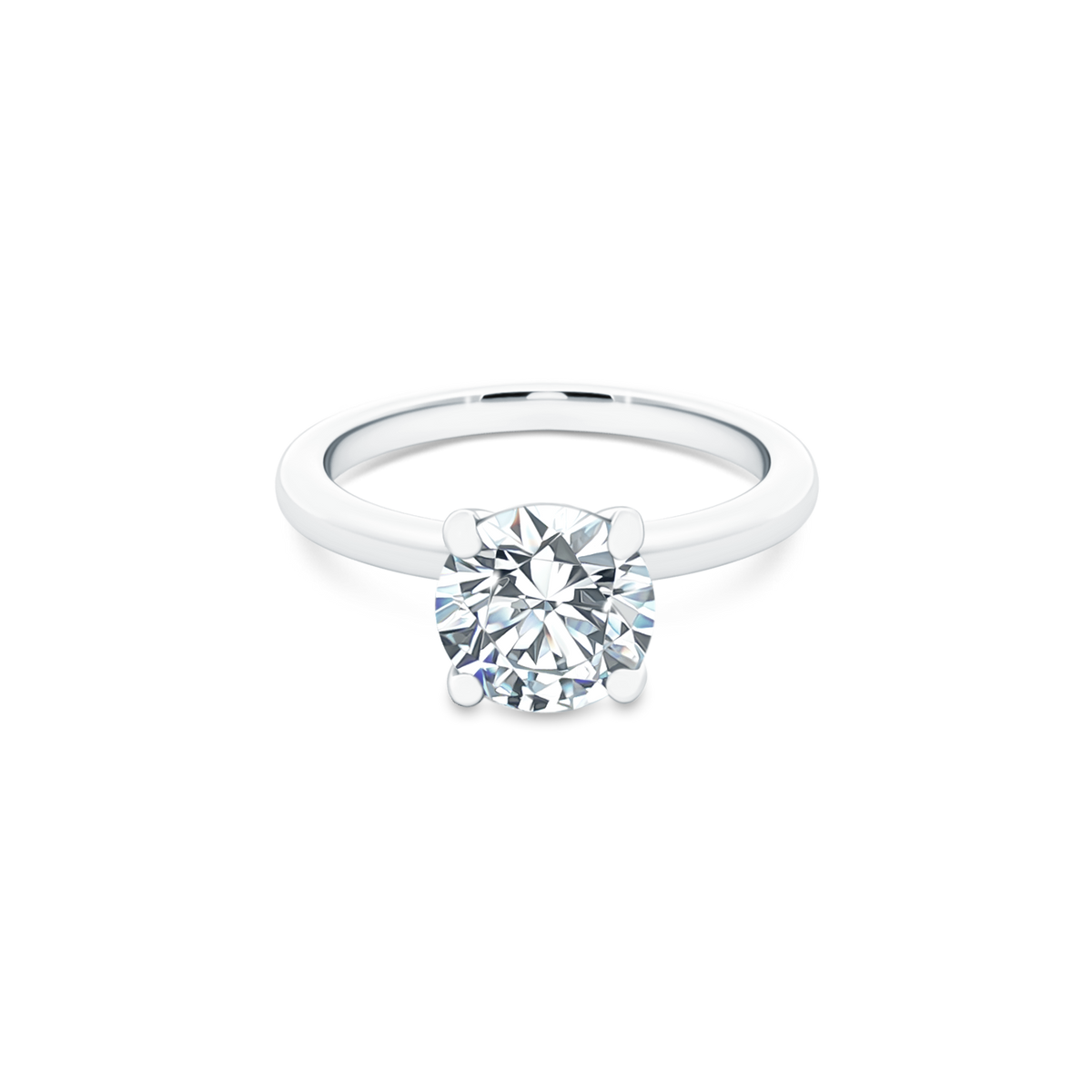 Precision Set Round Solitaire Diamond Engagement Ring — photo 1 of 3