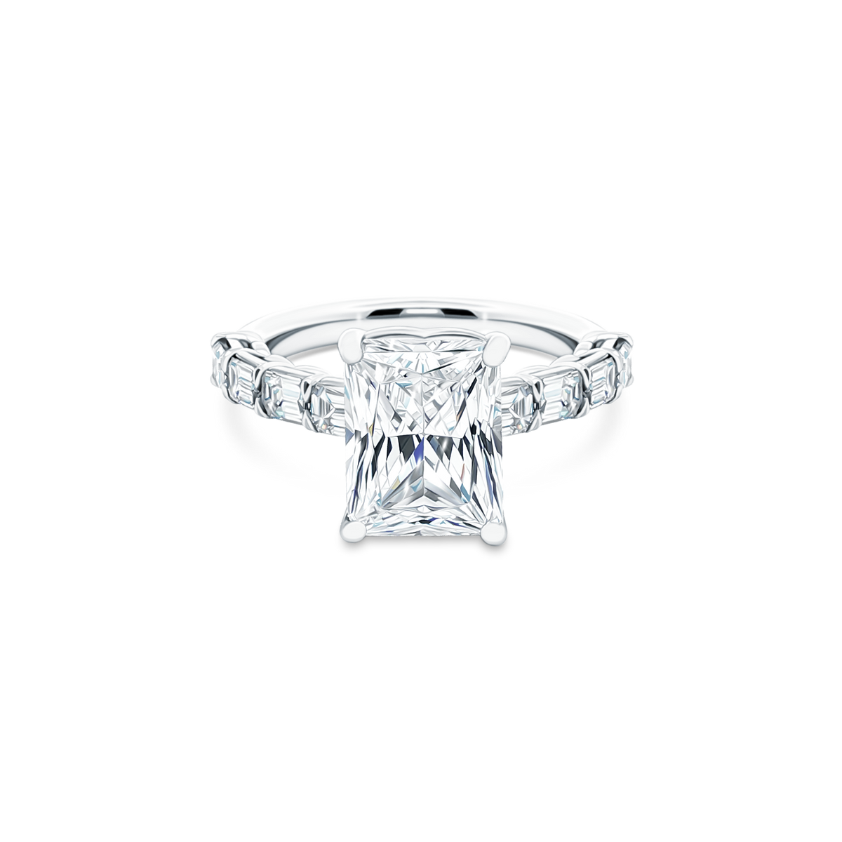 Precision Set Radiant Diamond Engagement Ring — photo 1 of 3