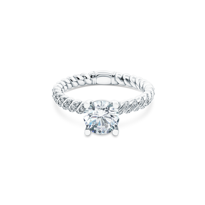 Precision Set Round Diamond Pave Engagement Ring — photo 1 of 3