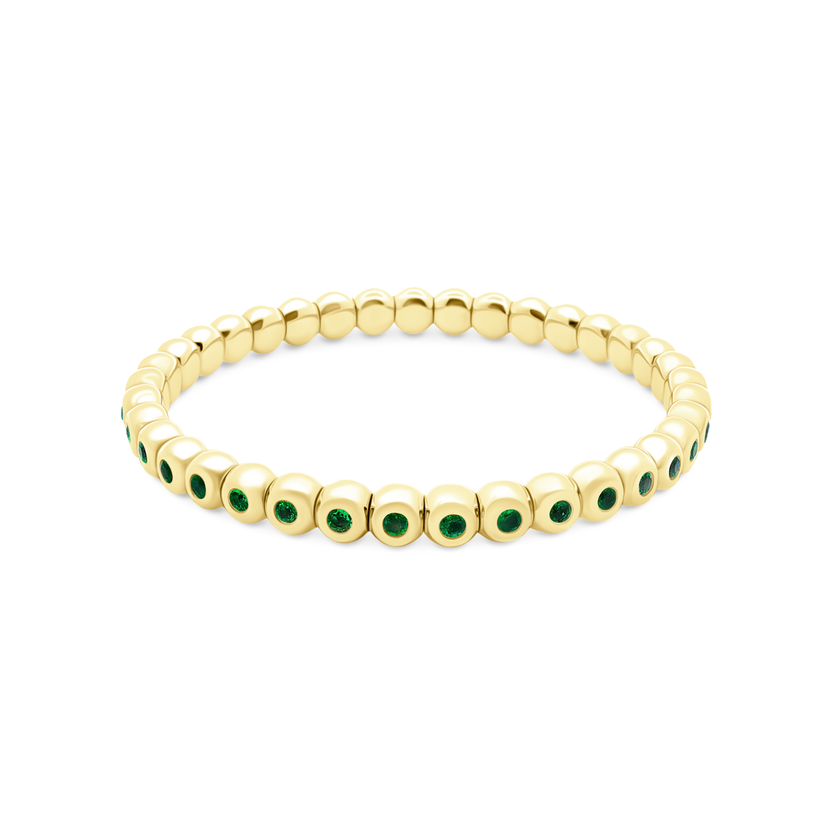 18k Yellow Gold Emerald Stretch Bracelet — photo 1 of 2