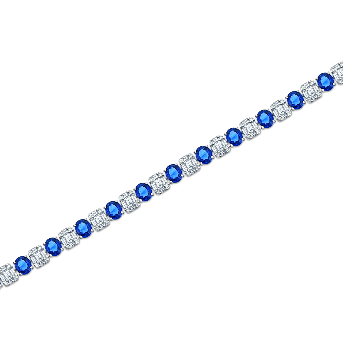 18k White Gold Sapphire and Diamond Bracelet — photo 1 of 1