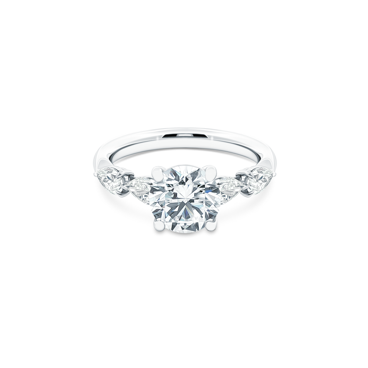 Precision Set Round Diamond Engagement Ring — photo 1 of 3