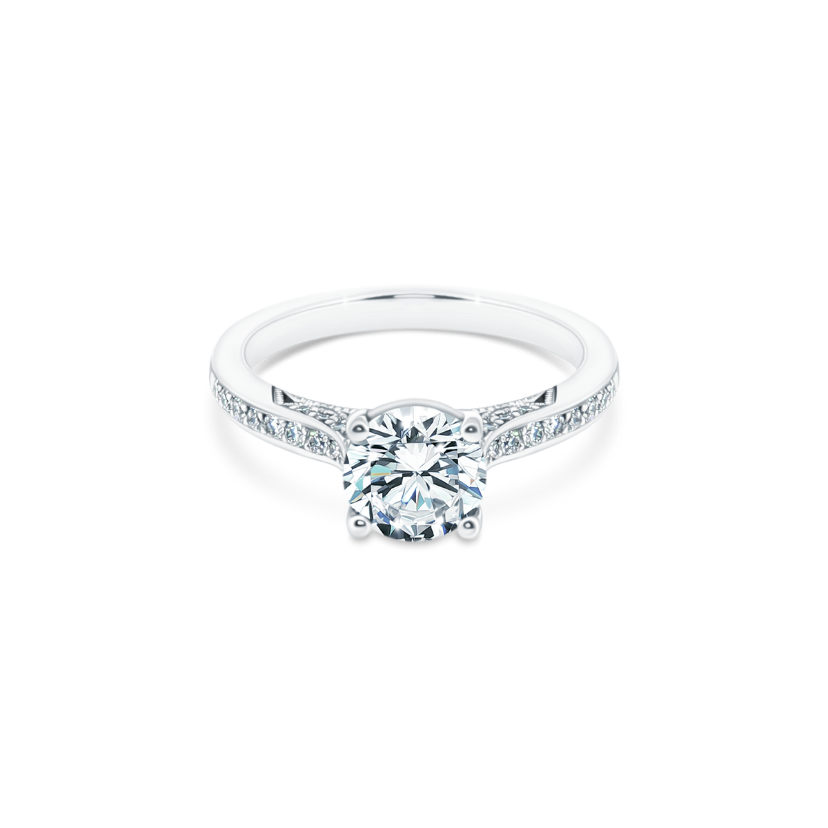 Tacori Round Diamond Channel Engagement Ring — photo 1 of 3