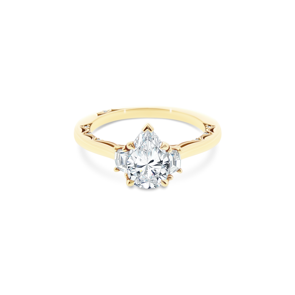 Tacori Three Stone Diamond Engagement Ring — photo 1 of 3