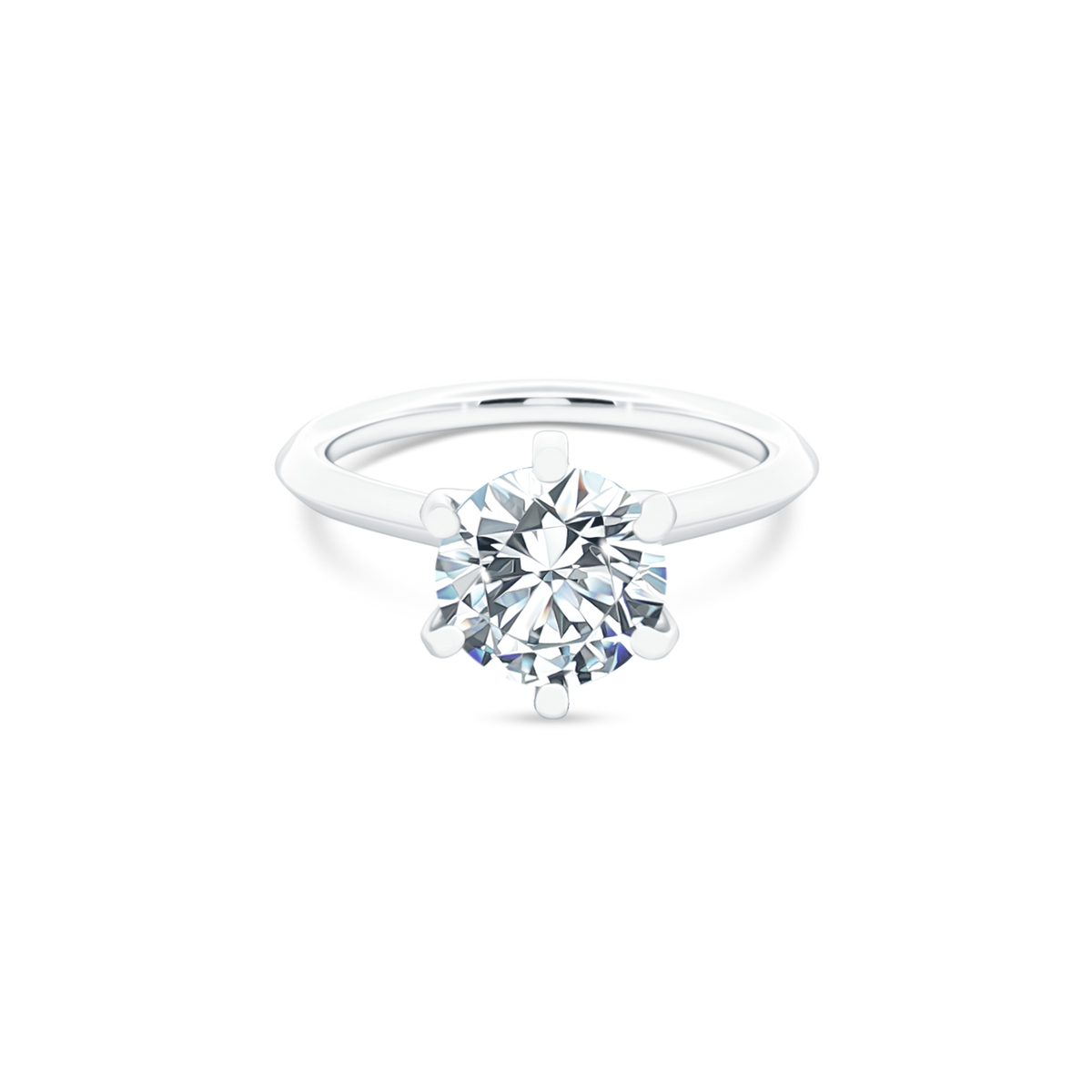 Precision Set Round Solitaire Diamond Engagement Ring — photo 1 of 3