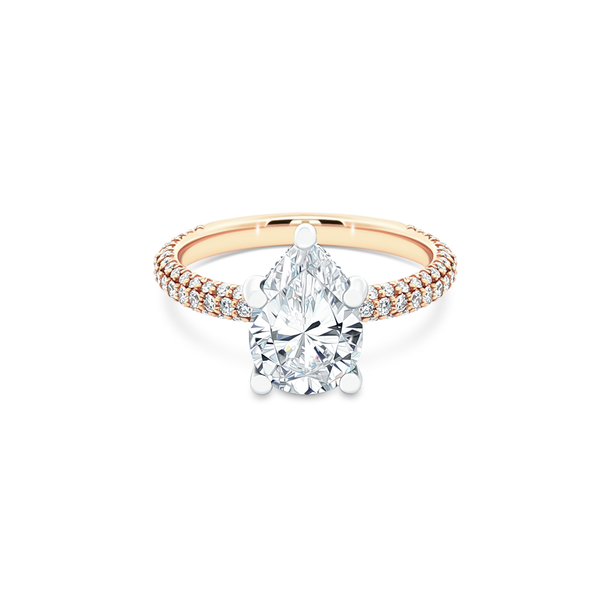 Precision Set Pear Diamond Pave Engagement Ring — photo 1 of 3