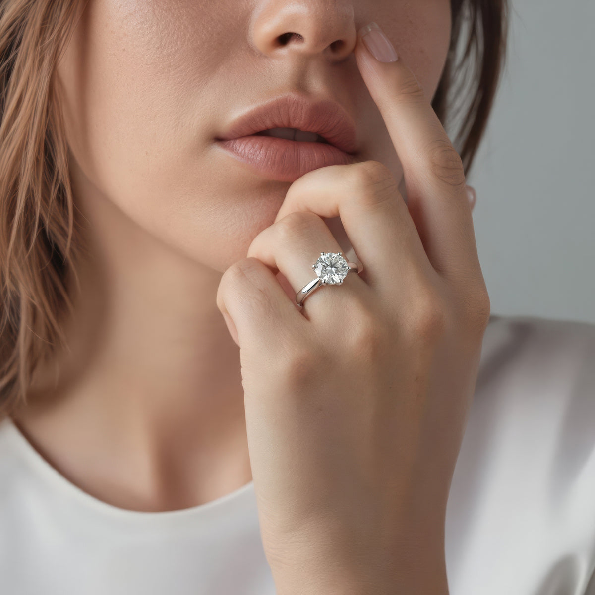 Precision Set Round Solitaire Diamond Engagement Ring — photo 3 of 3
