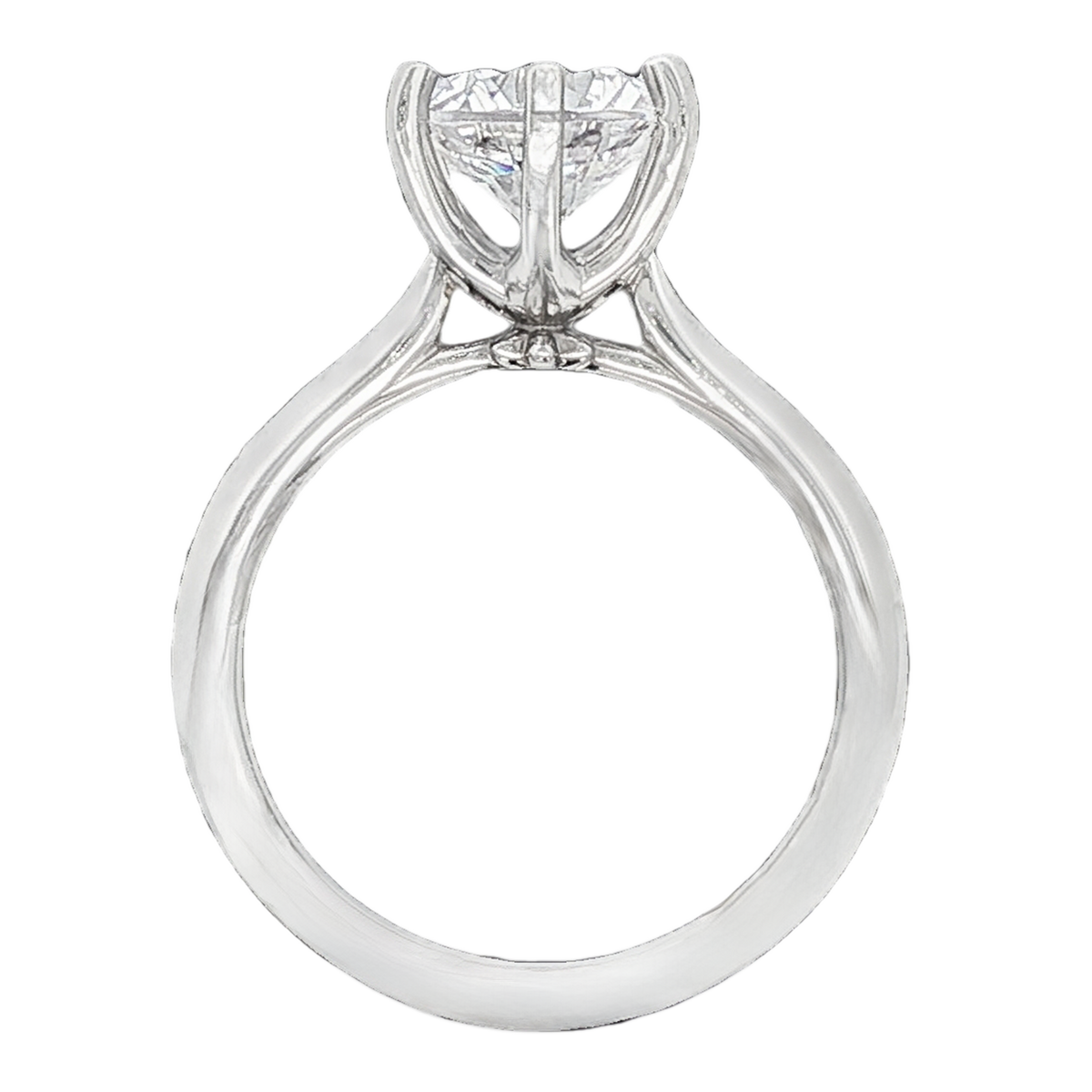 Precision Set Round Solitaire Diamond Engagement Ring — photo 2 of 3
