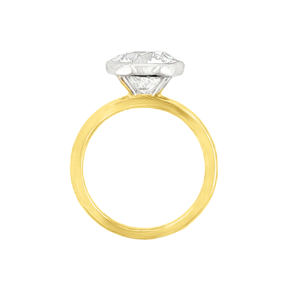 2.84ct 18k Yellow Gold and Platinum Diamond Solitaire Mounting — photo 2 of 2