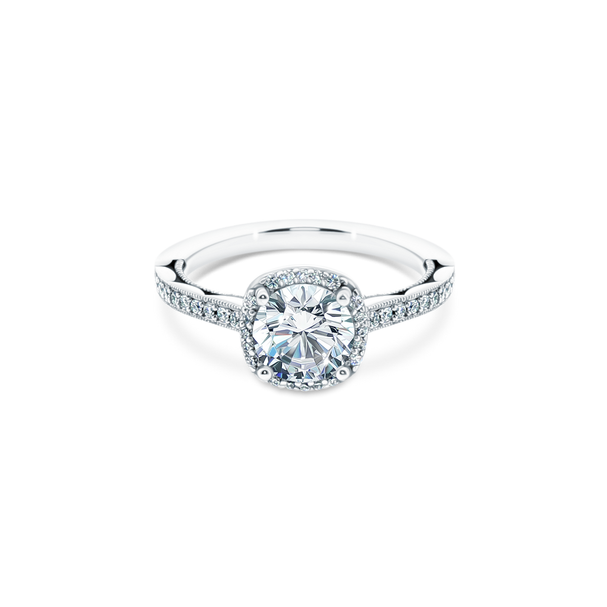 Tacori Round Diamond Halo Engagement Ring — photo 1 of 3