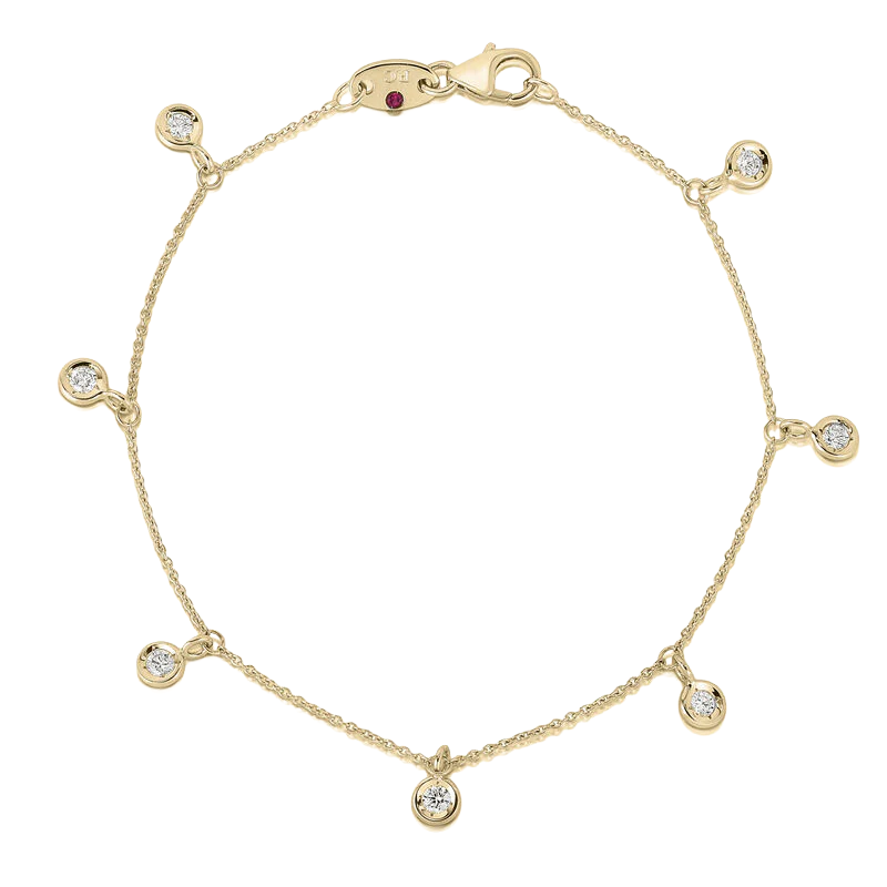 Roberto Coin 18K Gold Diamonds By The Inch Dangling Station Bracelet — photo 2 of 2