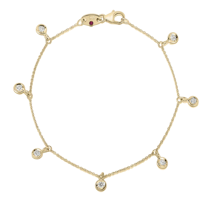 Roberto Coin 18K Gold Diamonds By The Inch Dangling Station Bracelet — photo 2 of 2
