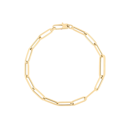 Roberto Coin 18K Yellow Gold Alternating Size Paperclip Link Chain Bracelet — photo 1 of 1
