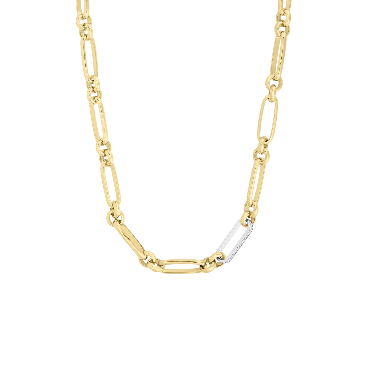 Roberto Coin 18K Yellow Gold Diamond Link Chain Necklace — photo 1 of 1