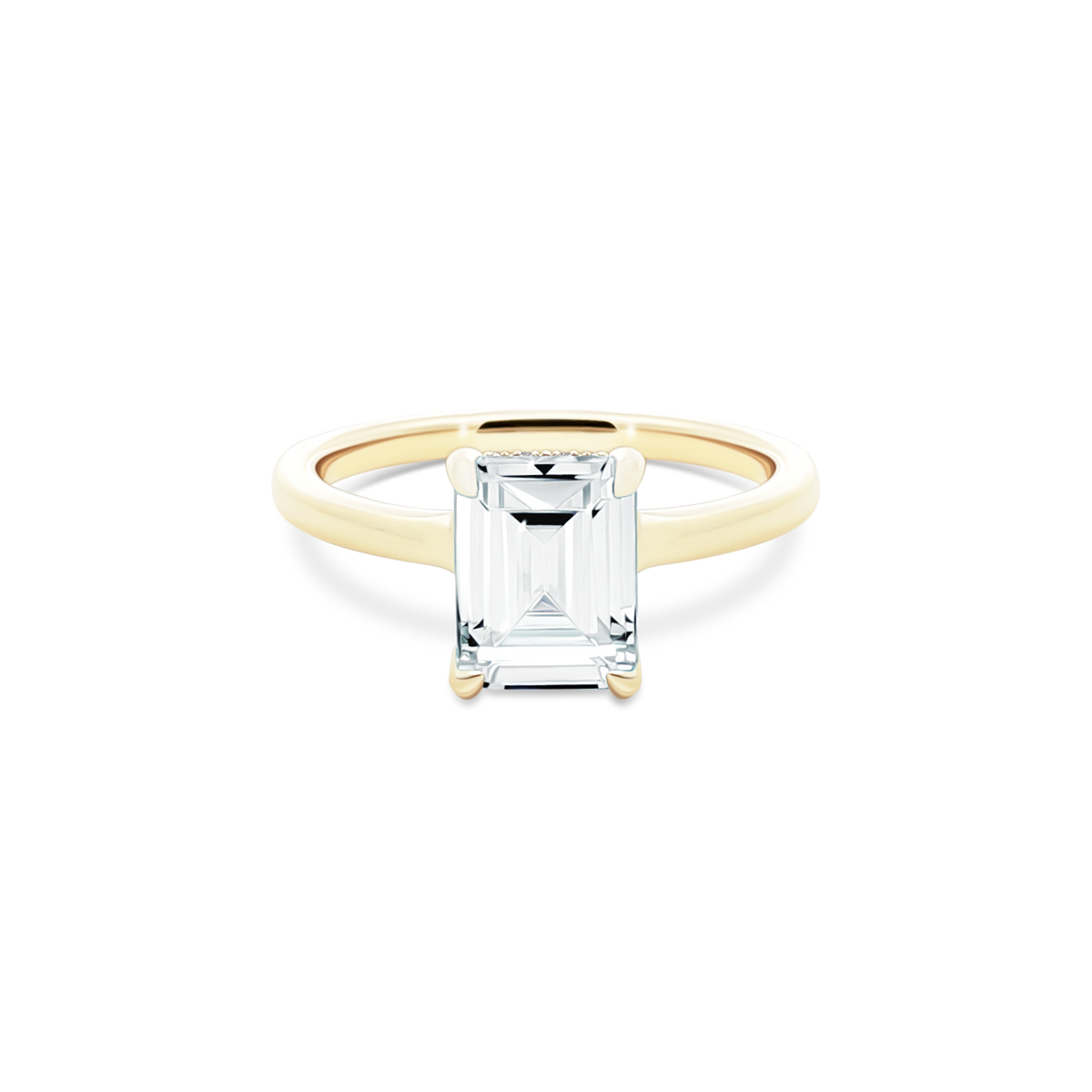 Signature Emerald Solitaire Diamond Engagement Ring — photo 1 of 3