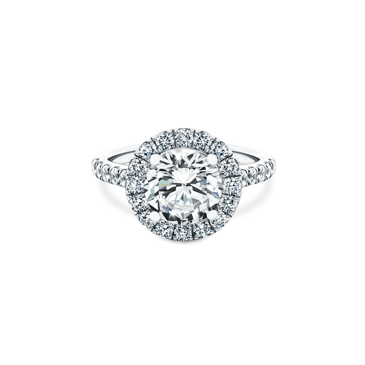Signature Round Halo Diamond Engagement Ring — photo 1 of 3