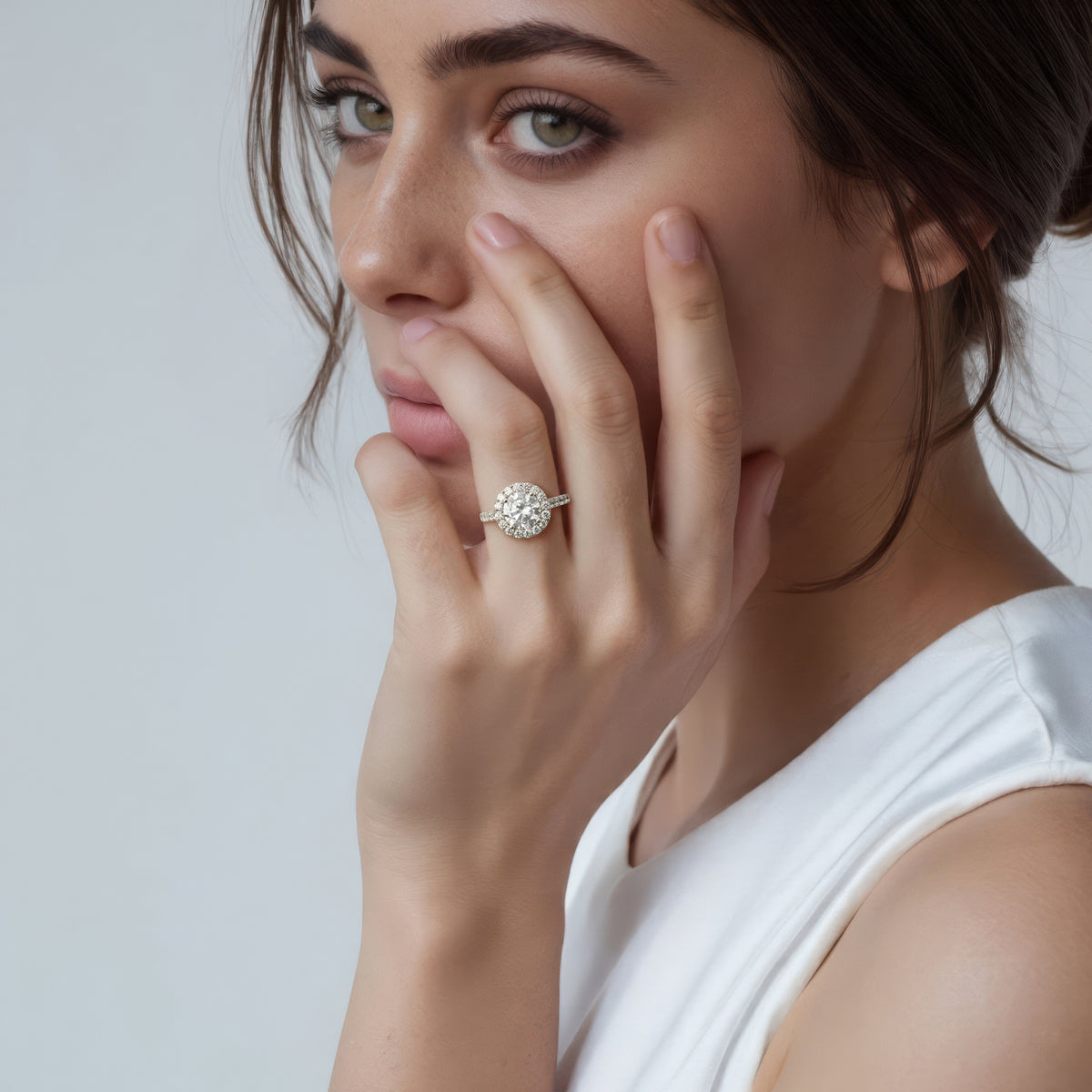 Signature Round Halo Diamond Engagement Ring — photo 2 of 3