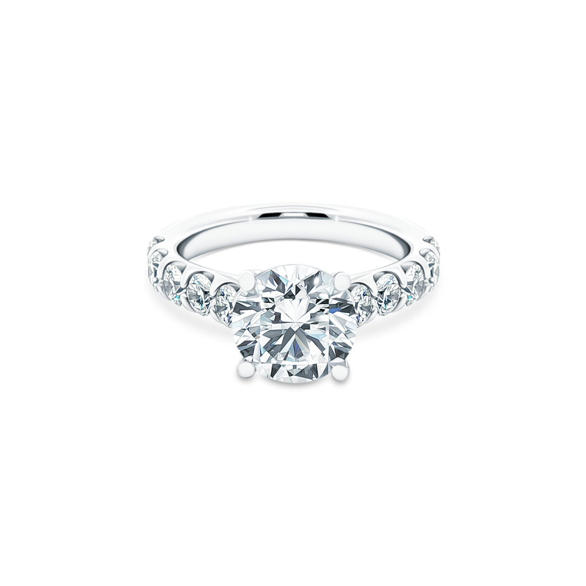 Precision Set Round Cut Diamond Engagement Ring — photo 1 of 3