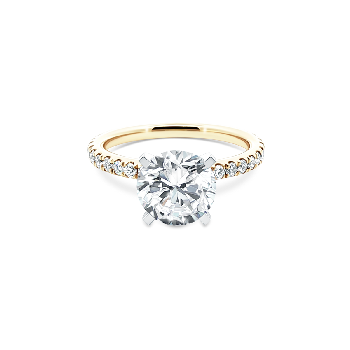 Signature Round Diamond Pave Engagement Ring — photo 1 of 3