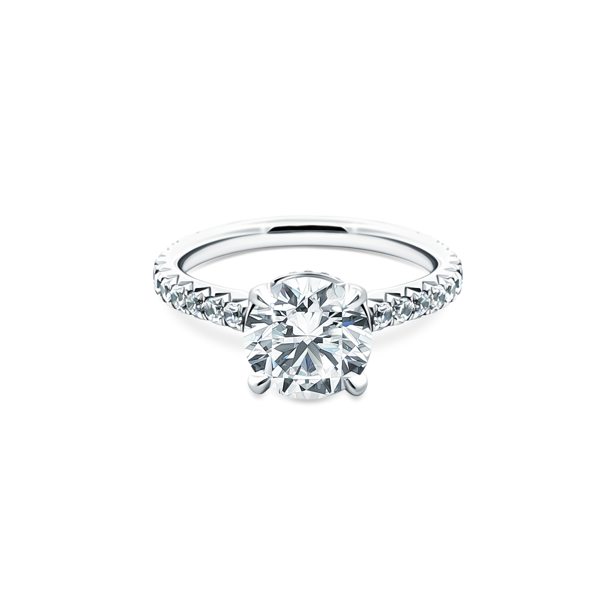 Signature Round Diamond Pave Engagement Ring — photo 1 of 3