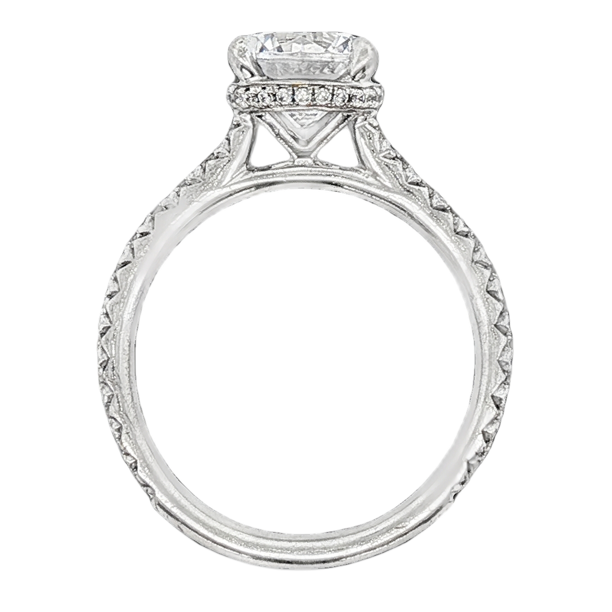 Signature Round Diamond Pave Engagement Ring — photo 3 of 3