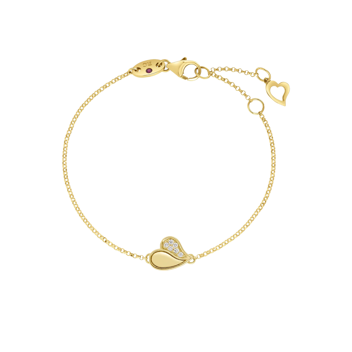 Roberto Coin Amorino 18K Yellow Gold Diamond Heart Bracelet — photo 1 of 1