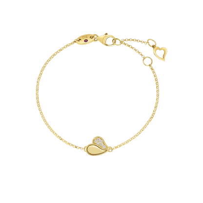 Roberto Coin Amorino 18K Yellow Gold Diamond Heart Bracelet — photo 1 of 1