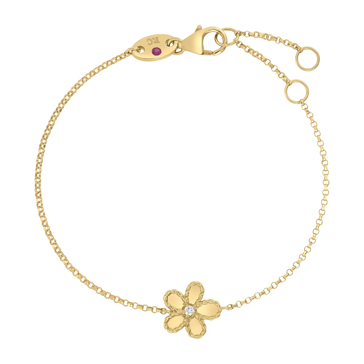 Roberto Coin Jasmine 18K Yellow Gold Diamond Small Flower Bracelet — photo 1 of 1
