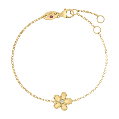 Roberto Coin Jasmine 18K Yellow Gold Diamond Small Flower Bracelet — photo 1 of 1