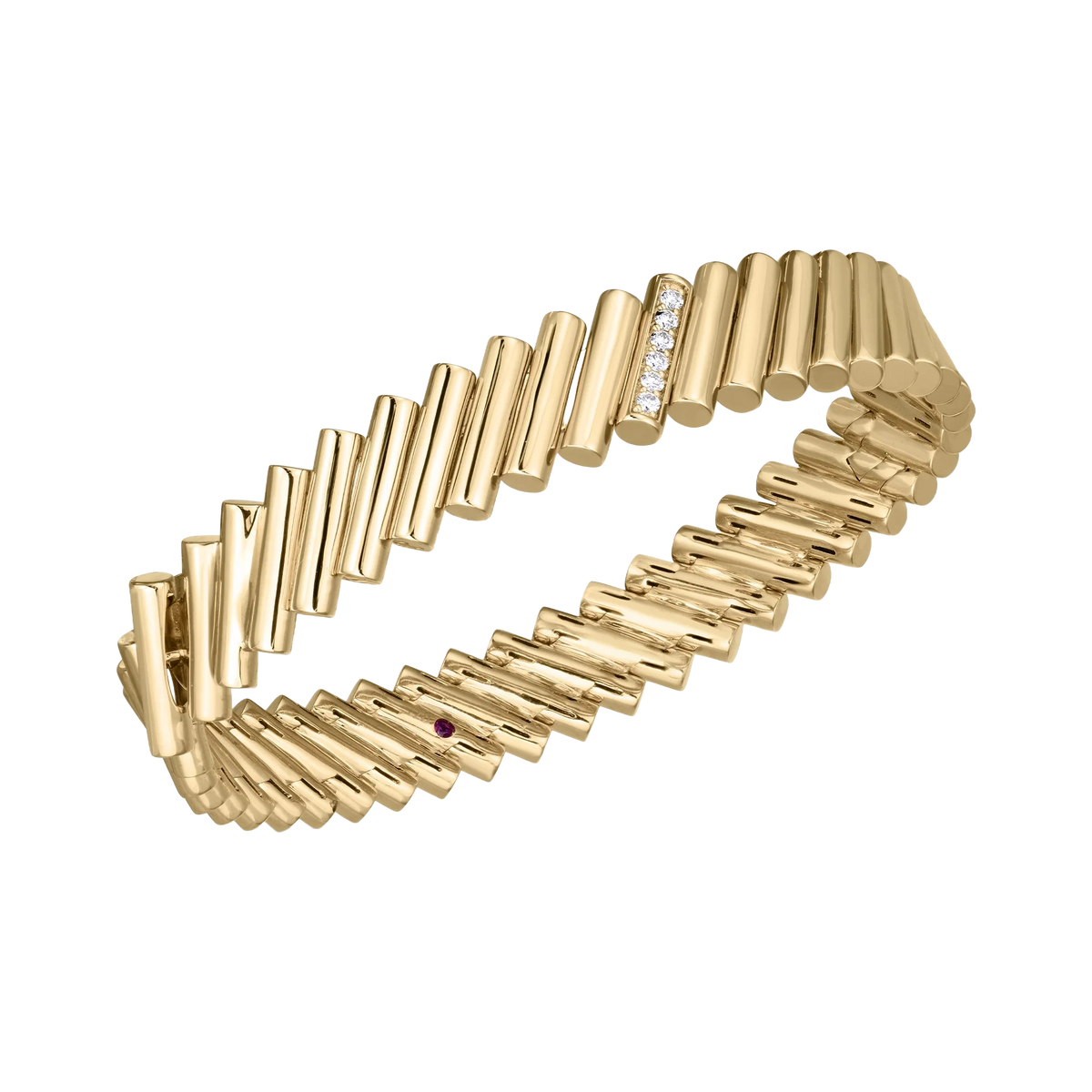 Roberto Coin Domino 18K Yellow Gold Diamond Accent Bangle — photo 1 of 1
