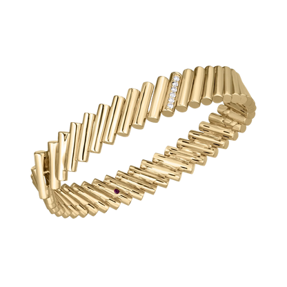 Roberto Coin Domino 18K Yellow Gold Diamond Accent Bangle — photo 1 of 1