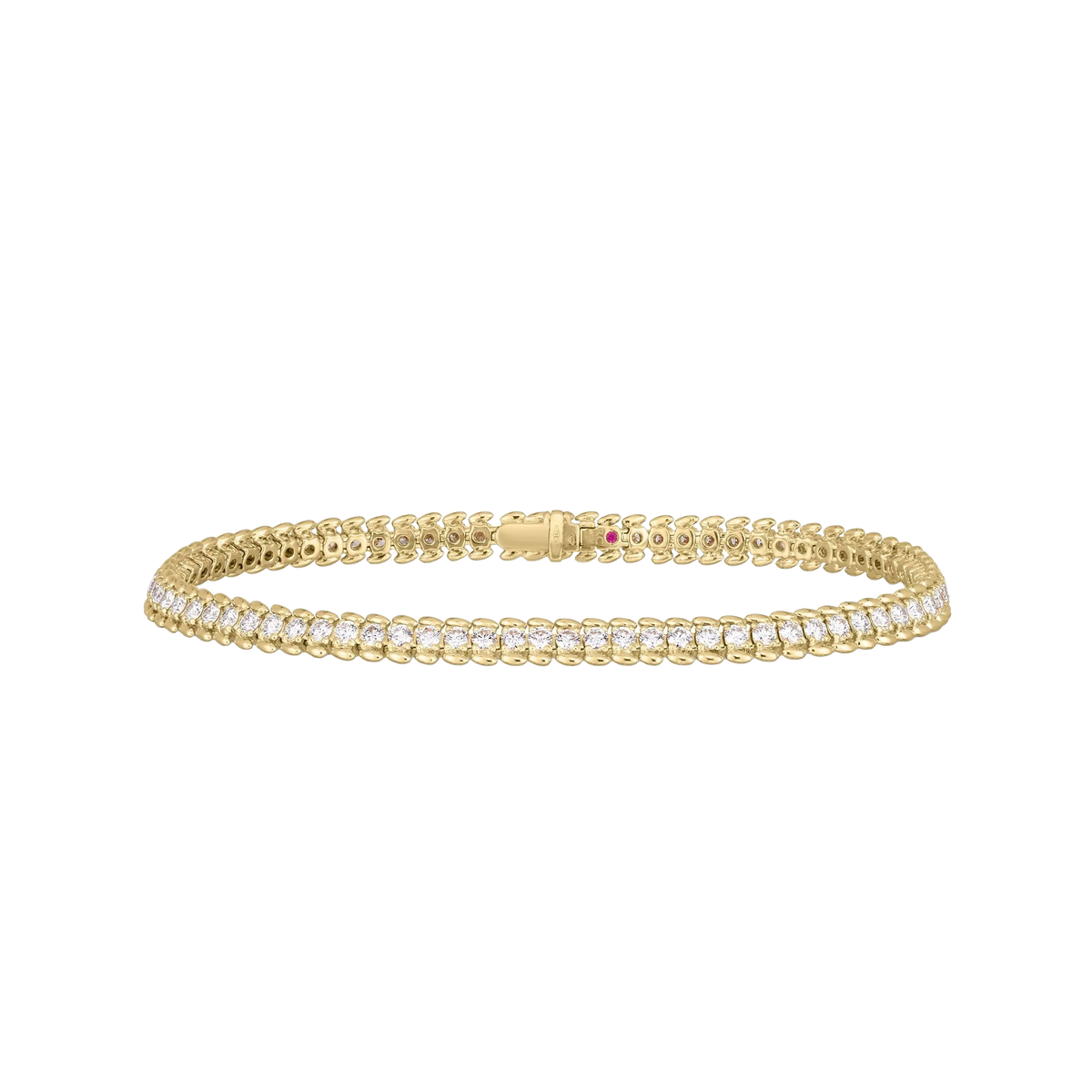 Roberto Coin 18K Gold Diamond Ribbed Tennis Bracelet — photo 2 of 2