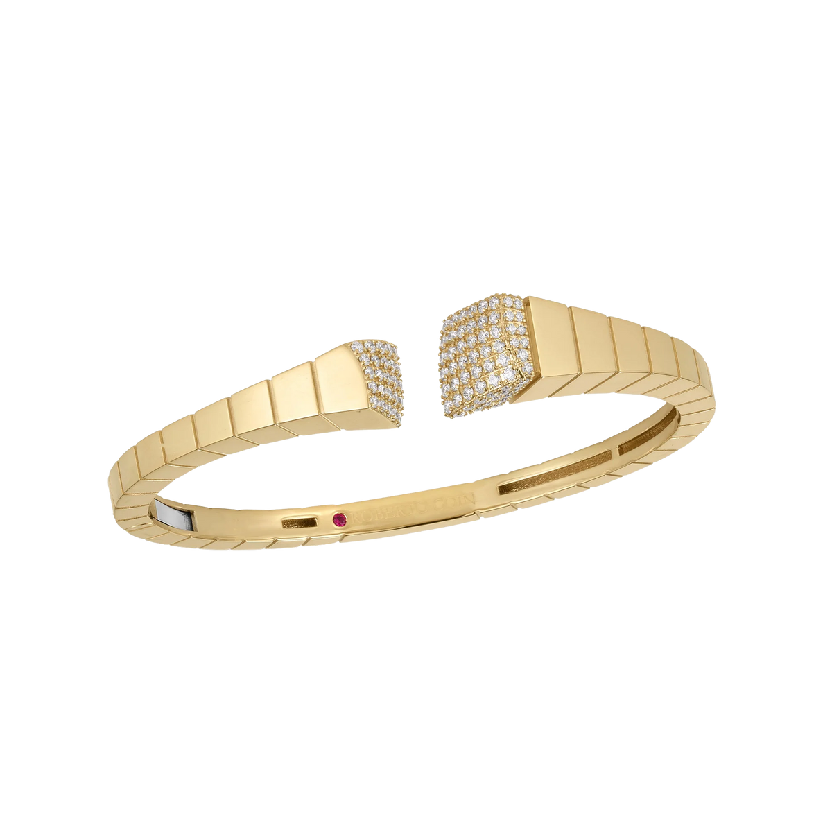 Roberto Coin 18k Yellow Gold Obelisco Pave Diamond Cuff Bangle — photo 1 of 1