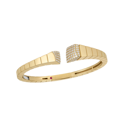 Roberto Coin 18k Yellow Gold Obelisco Pave Diamond Cuff Bangle — photo 1 of 1