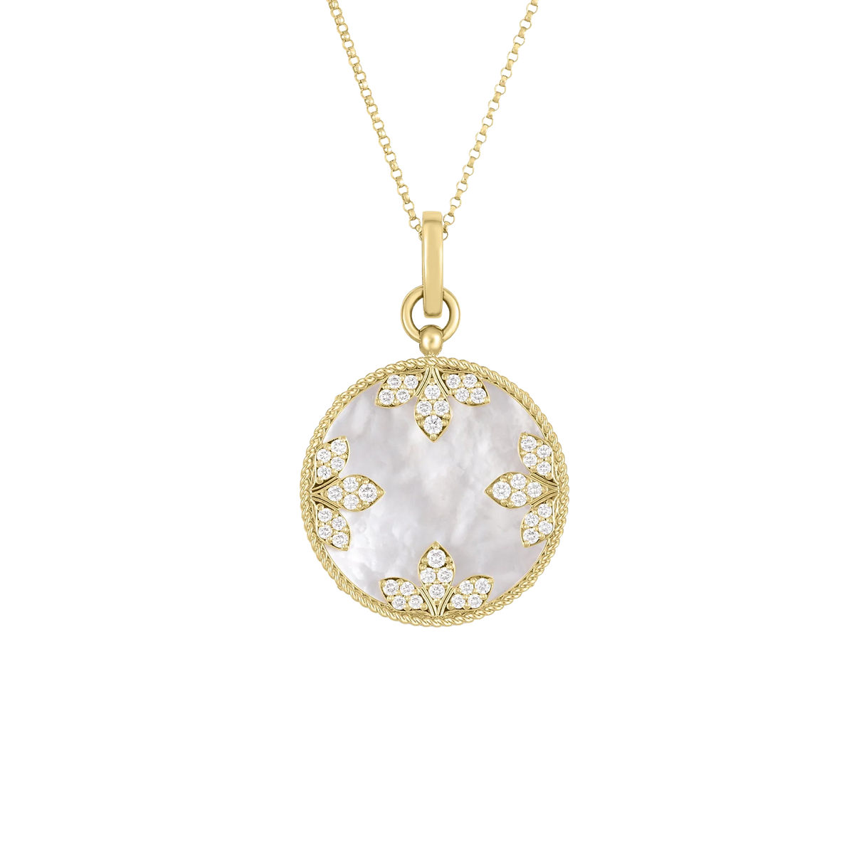 Roberto Coin 18K Yellow Gold Diamond & Mother Of Pearl Necklace — photo 1 of 1