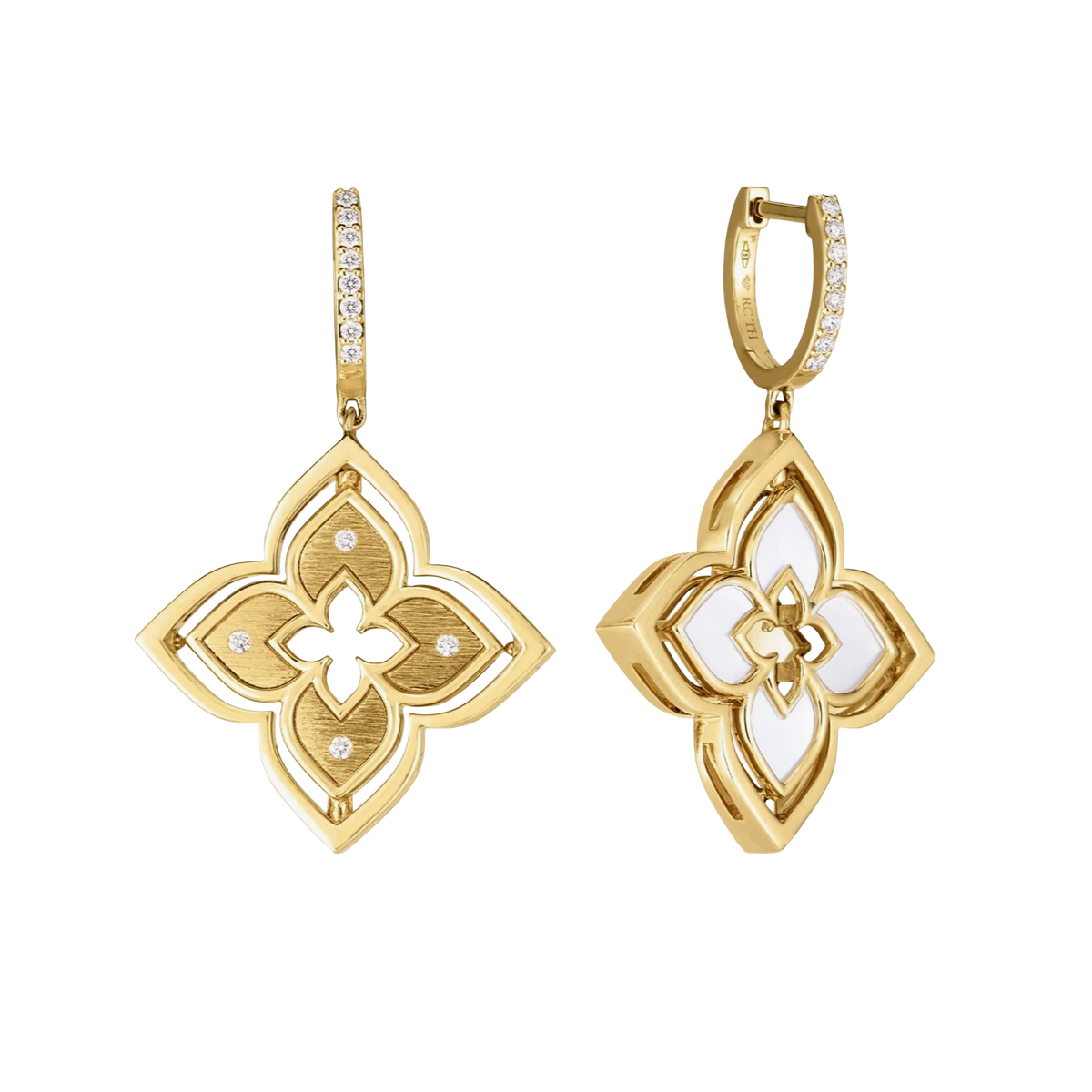 Roberto Coin Venetian Princess 18K Yellow Gold Diamond & Mother Of Pearl Drop Earrings — photo 1 of 1