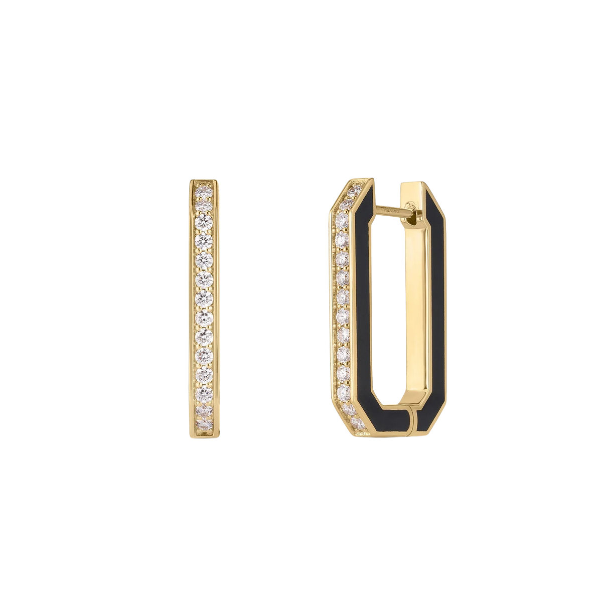 Roberto Coin 18K Yellow Gold Diamond and Black Ceramic Earrings — photo 1 of 1