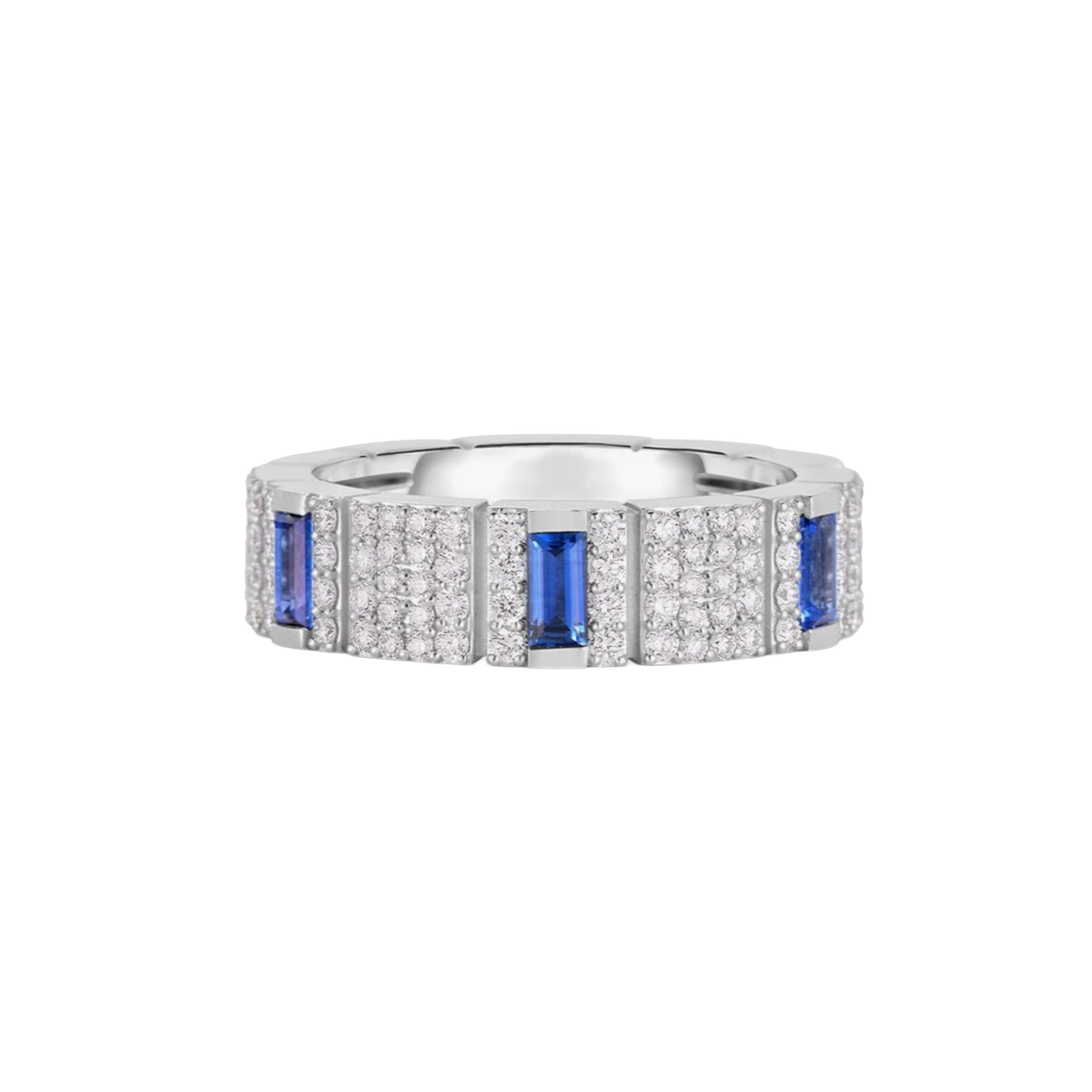 Roberto Coin Obelisco 18K White Gold Diamond & Sapphire Ring — photo 1 of 1