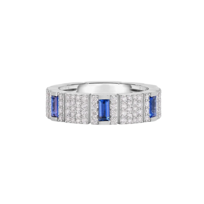 Roberto Coin Obelisco 18K White Gold Diamond & Sapphire Ring — photo 1 of 1