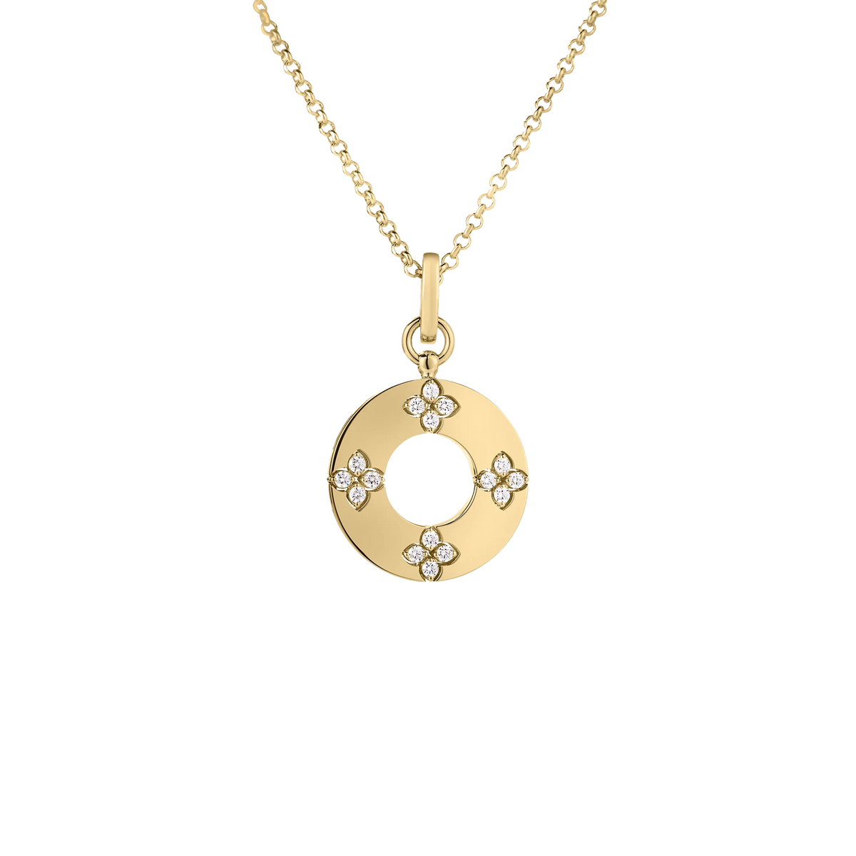 Roberto Coin Love in Verona 18K Yellow Gold Diamond Circle Necklace — photo 1 of 1