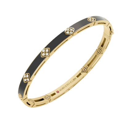 Roberto Coin Love in Verona 18K Yellow Gold Diamond and Enamel Bangle — photo 1 of 2
