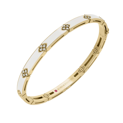 Roberto Coin Love in Verona 18K Yellow Gold Diamond and Enamel Bangle — photo 1 of 2
