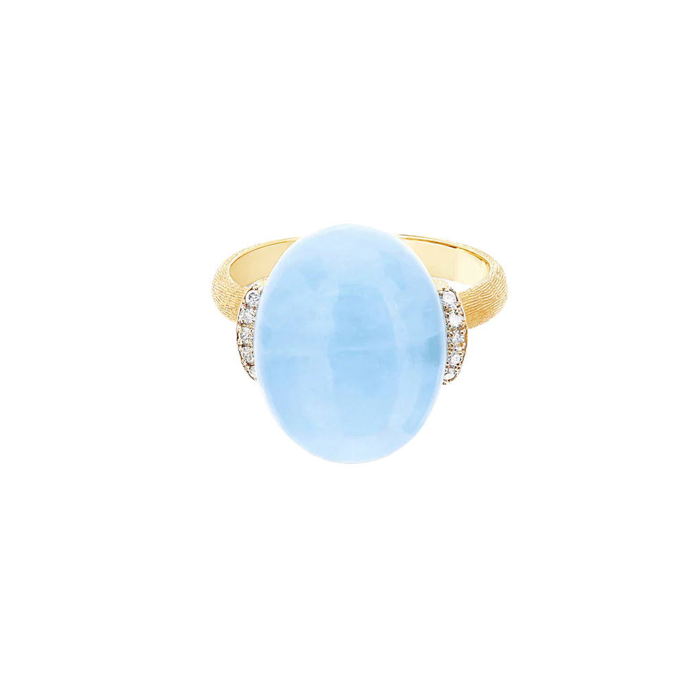Nanis 18k Yellow Gold Aquamarine and Diamond Ring — photo 1 of 2