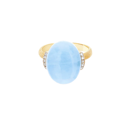Nanis 18k Yellow Gold Aquamarine and Diamond Ring — photo 1 of 2
