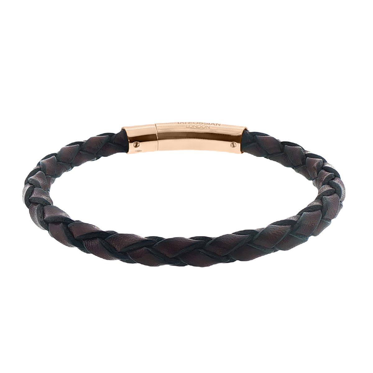 Tateossian Tubo Scoubidou Brown Leather Bracelet With Rose Gold — photo 1 of 1